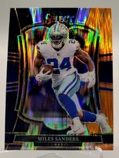 2025 SELECT MILES SANDERS PREMIER LEVEL ORANGE BLACK SHOCK CARD COWBOYS NFL 198