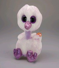 TY Beanie Boos KENYA the Lavender Ostrich – 9” Plush Big Glitter Eyes NWT