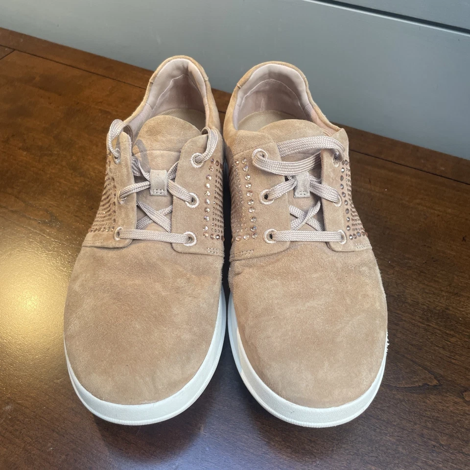 Zapatilla deportiva Fitflop Pop X cristal gamuza zapatillas con cordones cómoda tostada talla 8 Foto 3 de 4