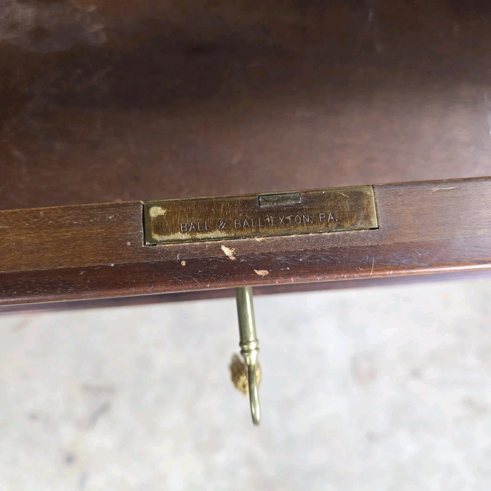 Polo Ralph Lauren Landon Bedside Mahogany Brass 2-Drawer Chest Detachable Tray - Image 3 of 4