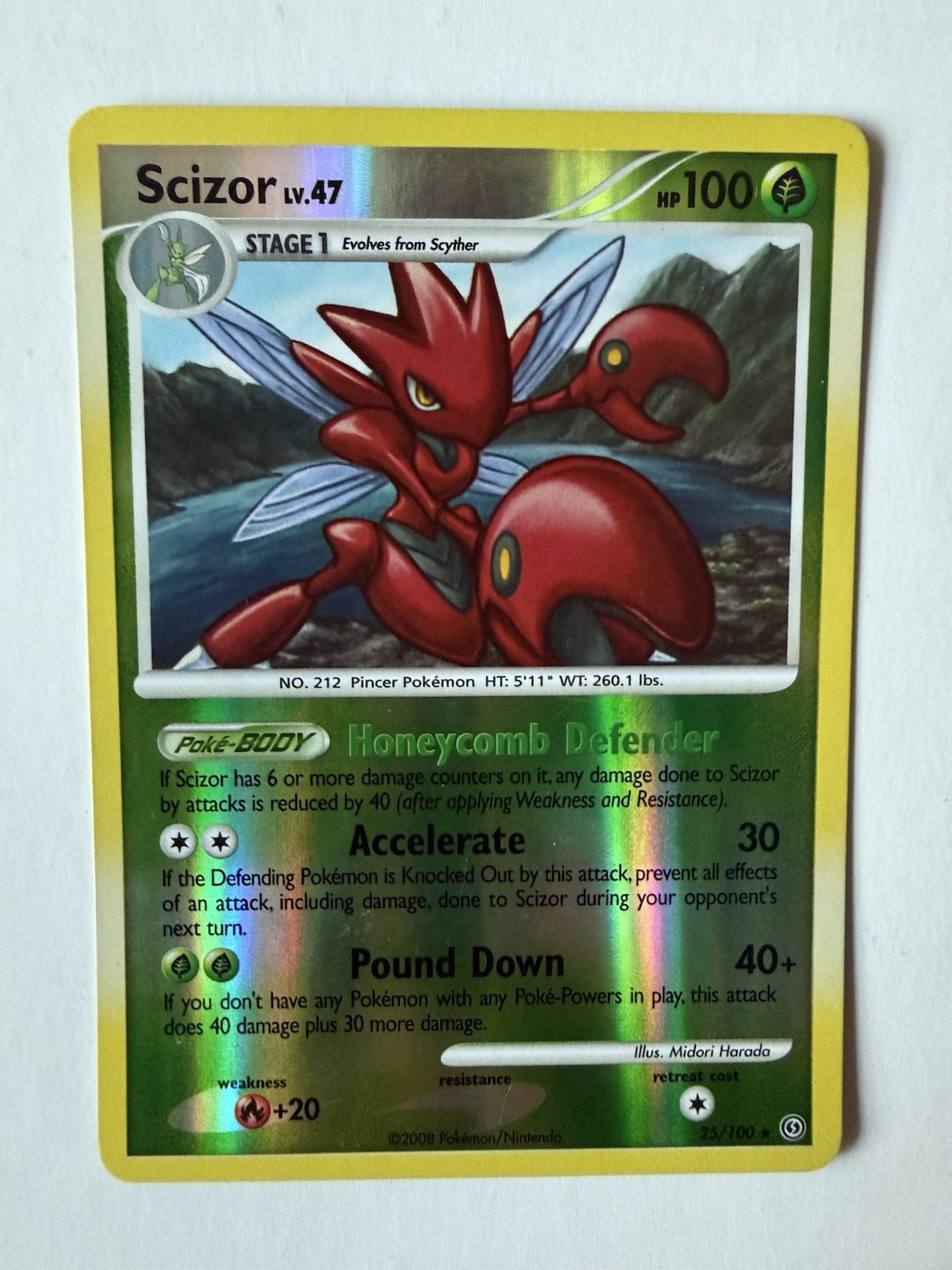 Pokémon TCG Scizor Stormfront 25/100 Reverse Holo Rare Card