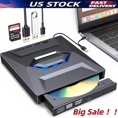 External CD DVD Drive USB 3.0 Writer Burner Player for PC Laptop Windows 11 10