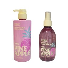 2 Victoria's Secret Pink Pineapple Hair  Body Mist, 8 fl oz  Body Lotion