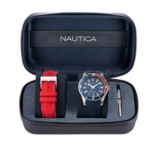 Orologio NAUTICA GMT Pepsi ACCRA BEACH Doppio Cinturino Silicone Ref. NAPPBSO38