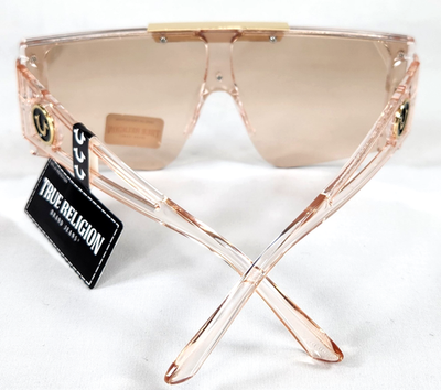 True Religion Crystal Shield Peach Frame Oversized Sunglasses | eBay