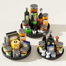 Lazy Susan Turntable Cupboard Organiser Rotating Spice Rack 3 Pack, Lazy Susan