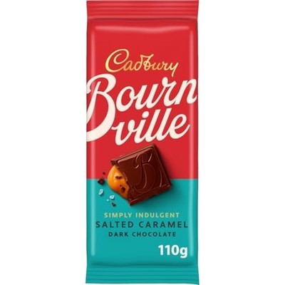 1 x Cadbury Bournville Simply Indulgent Salted Caramel Dark Chocolate Bar, 100g
