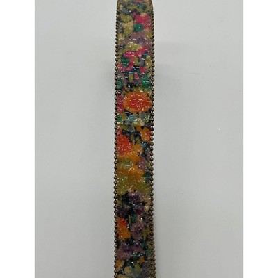 Vtg 90s Leather Statement Belt Maximalist Colorful Beaded Glitter Western Boho Vtg 90s Leather Statement Belt Maximalist Colorful Beaded  main image 3