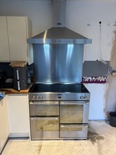 Stoves Sterling 1000 Electric Range Induction Hob With Splash back And Extractor