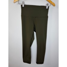 Lululemon Wunder Under Crop Hi-Rise Luxtreme 22" in Dark Olive Size 4