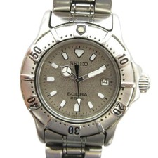 SEIKO 7N85-0040 SCUBA 200M Watch Diver's Watch Quartz Date with Calendar Rotatin