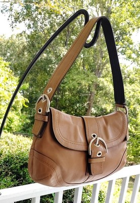 Coach F12301 MEDIUM Vintage Tan Soho Leather w/Buckle Shoulder Bag