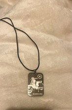 BNWOT STUNNING LAMBRETTA SCOOTER DOG TAG NECKLACE