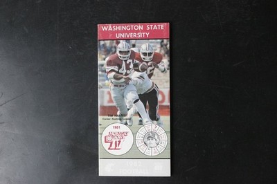 Washington State Cougars Football Schedule 1982 Tim Harris PAC-10