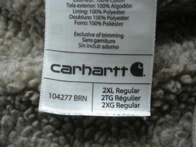 Men's 2XL Carhartt 104277 Mock-Neck Sherpa-Lined Washed Duck Vest