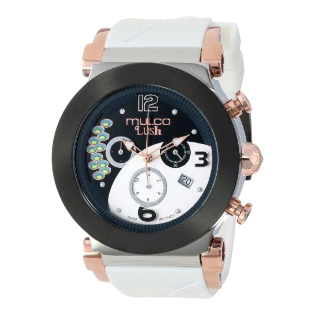 Mulco Lush MW5-2388-015 Chronograph watch with white silicone
