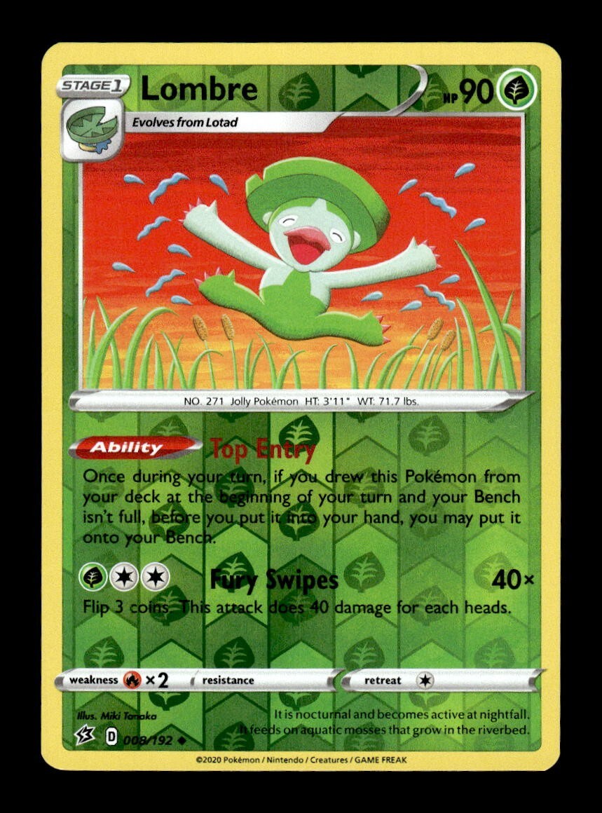 Pokemon Rebel Clash LOMBRE 008/192 Reverse Holo