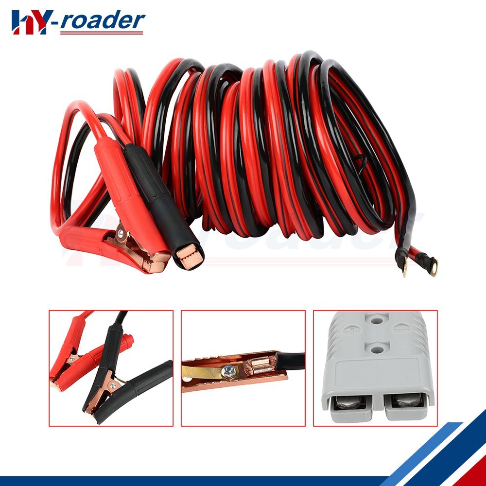 30FT Booster Jumper Cables 1 Gauge 1500A With Quick Connect Plugs For