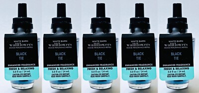 5 Bath Body Works BLACK TIE Wallflower Home Scent Oil Refill Bulb