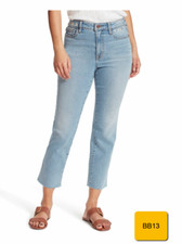 SANCTUARY WOMEN'S JEANS BLUE STRAIGHT CROP EMBROIDER-DAISY Size: 28/6 MSRP $99