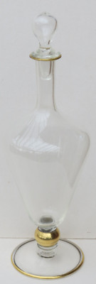 Murano   Flasche mit Stopfen und Goldstaffage wohl Venini 'Casanova'