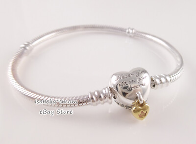 Disney PRINCESS Authentic PANDORA Heart Snake Chain Bracelet