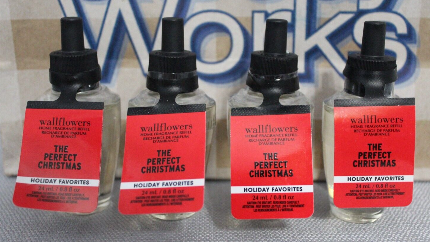 NEW! 4 BATH & BODY WORKS THE PERFECT CHRISTMAS WALLFLOWER HOME FRAGRANCE REFILLS-image