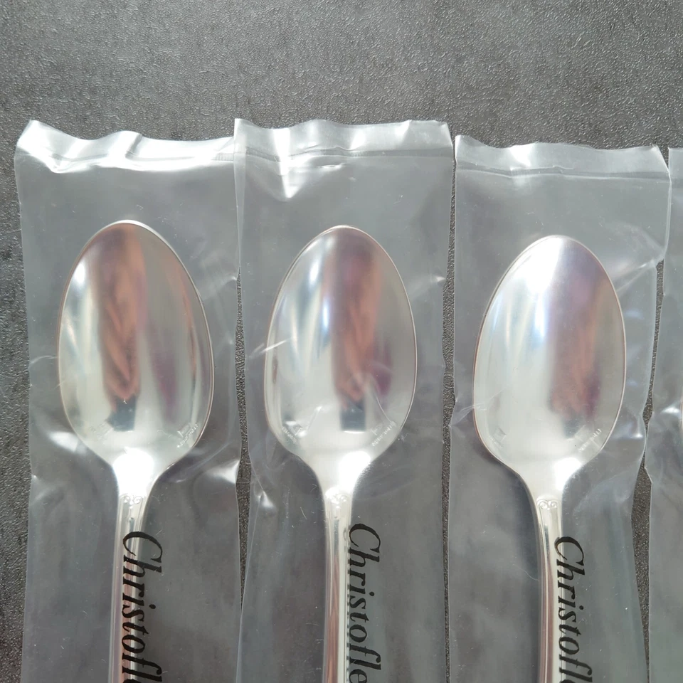 Cuchara de café Christofle Malmaison 6 piezas cubiertos plateados nueva Foto 2 de 4