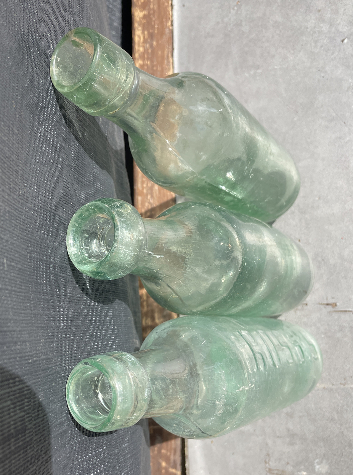 3 Different Torpedo Bottles "Ross's Belfast" a Blob Top & Plain Torpedo