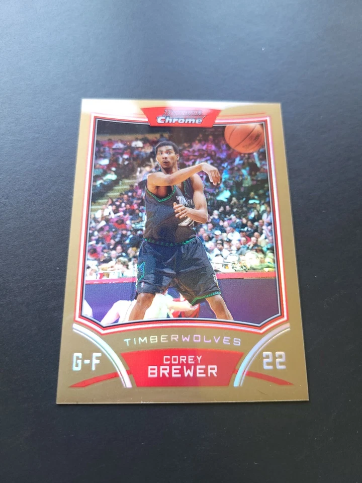 2008-09 Bowman Draft Picks & Stars Chrome Gold Refractor /50 Corey Brewer #17 — 第 2/4 张图片