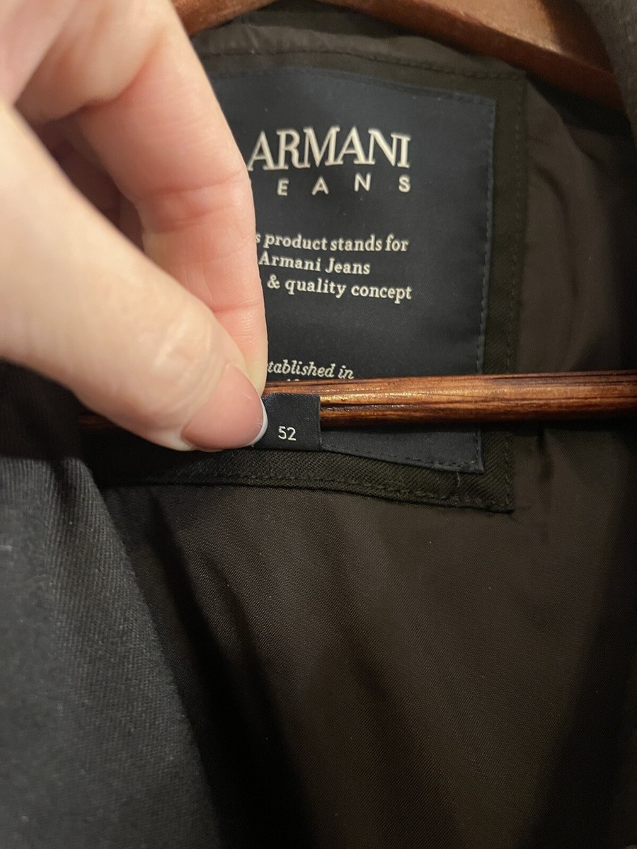 Armani Jeans Men's Black Coat Size XL European 52 | eBay