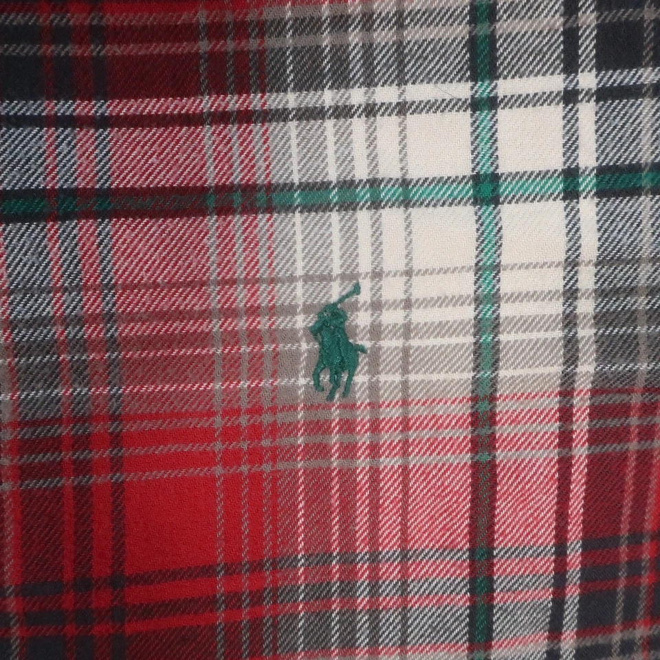 Camisa de Franela Ralph Lauren De Colección Para Hombres Mediana Suave Algodón Rojo A Cuadros Calce Clásico Usada en Excelente Condición Foto 4 de 4