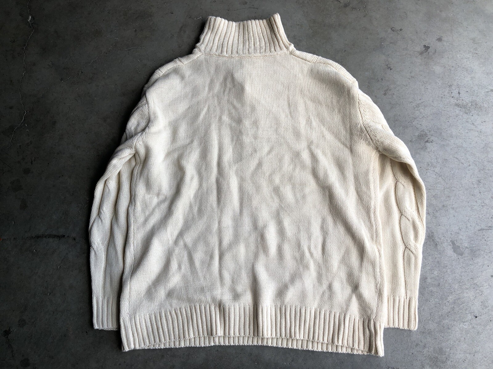 Wool Cable Knit 3 Button Collared Sweater sz XL C… - image 2