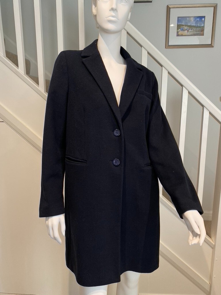NOVA FIDES Italian Designer Exclusively for M&S Navy Wool Blend Coat