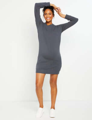 Motherhood(J22-54*) Maternity French Terry Sweatshirt Maternity Dress Gray  Sz XL | eBay