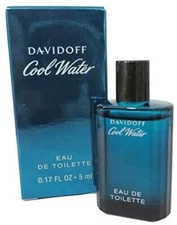 DAVIDOFF COOL WATER Men Eau De Toilette 0.17 oz  NIB .17 oz Splash Travel Size