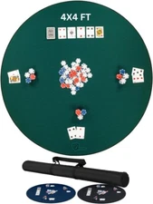 Feltectors Board Game  Mahjong Neoprene Mat Card Table Cover 4 x 4 ft -Green