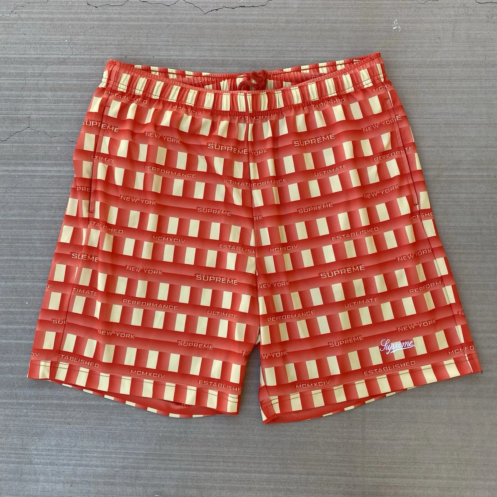 Short de foot Supreme Grid orange 2020