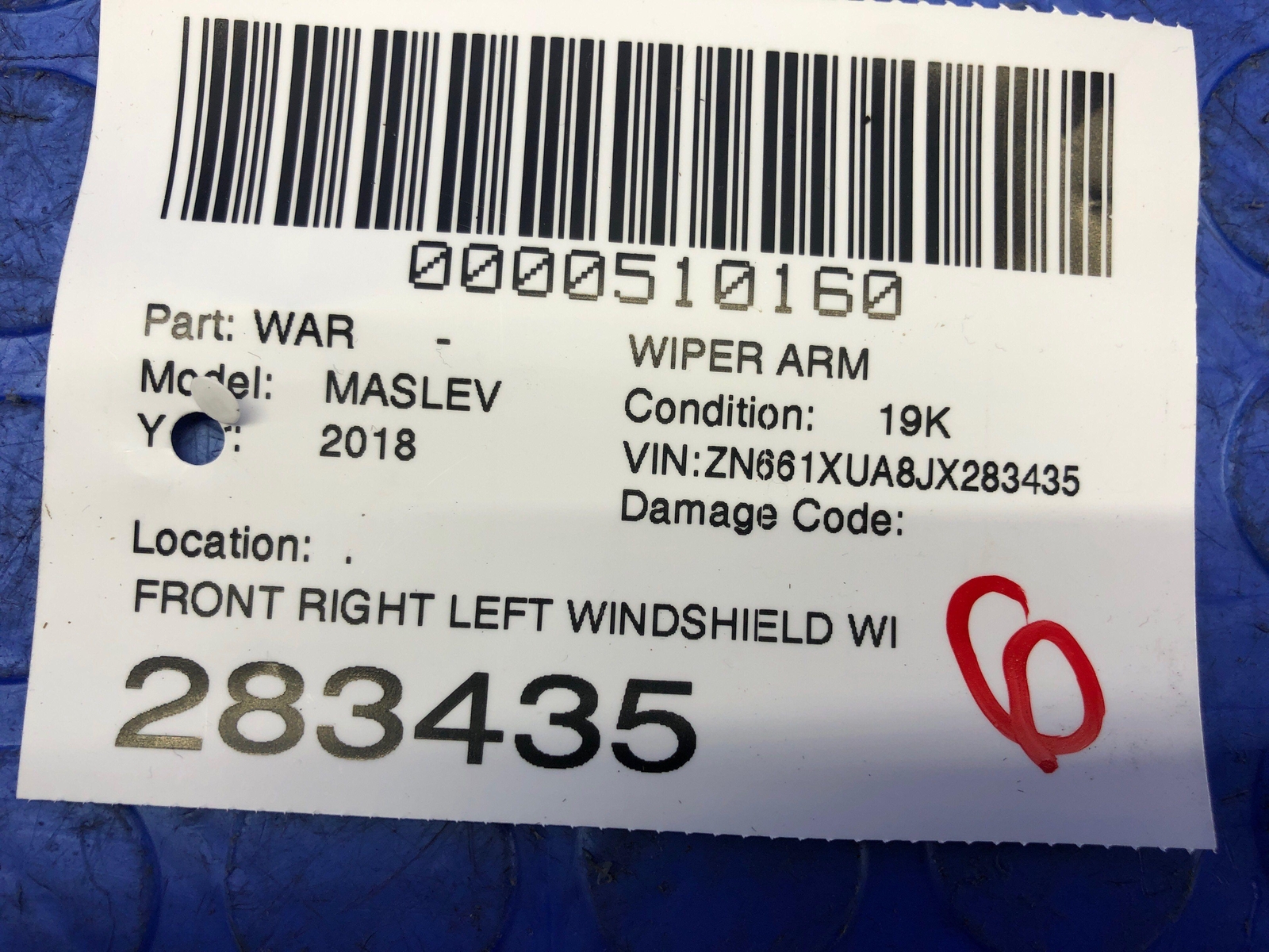 2017-2022 MASERATI LEVANTE OEM FRONT RIGHT LEFT WINDSHIELD WIPER ARM