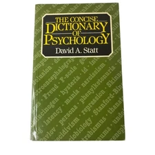 Concise Dictionary of Psychology by David A. Statt (1995, Paperback) Like New