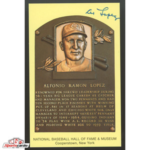 Al Lopez Signed Auto Hall of Fame HOF Postcard - JSA