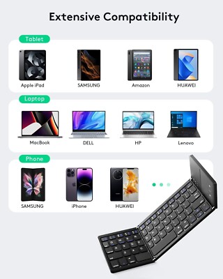 Teclado Bluetooth Plegable,Teclado Inalambrico Plegable para