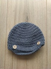 Wool Beanie Hat,Handmade New Born Baby Hat Grey