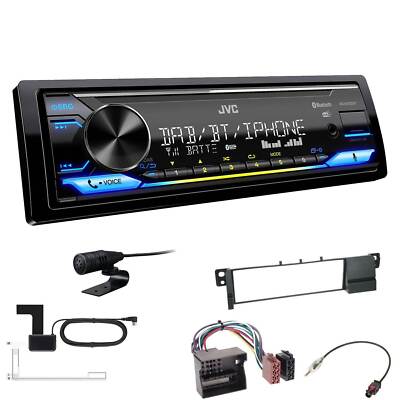 JVC DAB+ Bluetooth USB inkl. Antenne Autoradio für BMW 3er 2001-2005 schwarz