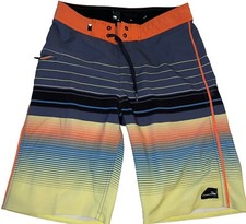 Quicksilver Board Shorts 29 Multicolor Stripe Beach Surf Swim Pockets Tie Logo