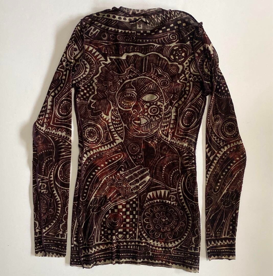 トップス Jean Paul Gaultier FEMME power net tops Rare] Jean Paul Gaultier Women's Power Net Long Sleeve Top