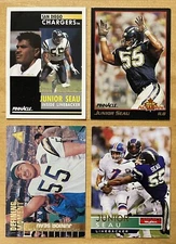 Junior Seau Lot Of 4 Mixed Brand 1991-1995 San Diego Chargers EX