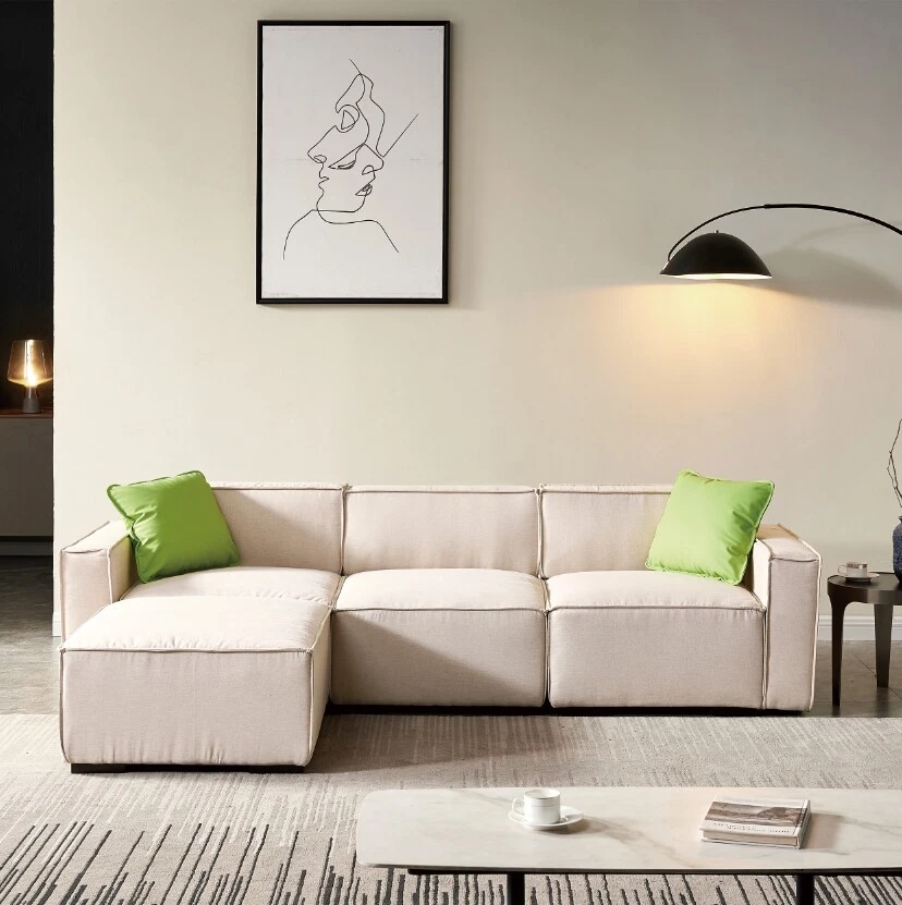 L shaped sectional 2024 couch with ottoman