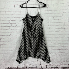 Madewell Dress Womens Small Tank Slip Silk Floral Trapeze Cami Bloomstamp Black