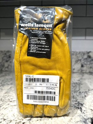 WELLS LAMONT Size Large Professional Leather Work Gloves All Purpose Lot of 3